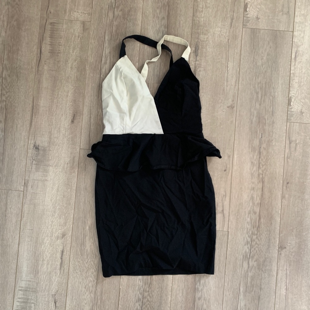 Black&White Peplum Dress